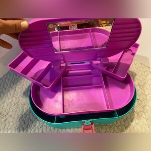 Vintage 80s 90s Retro Caboodles Large Oval Travel Cosmetics Case 3 Tier